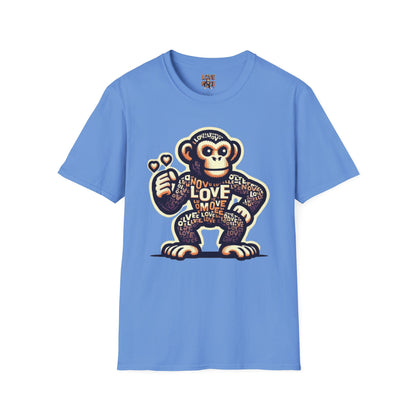 T-Shirt Love Monkey - Cool, Stylish & Trendy Unisex Softstyle Tee for Casual Wear, Perfect Gift for Friends and Family