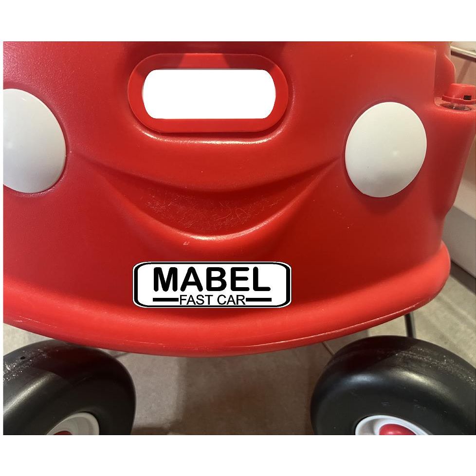 Front and REAR Personalised Custom Number Plate for Little Tikes Cozy Coupe Car