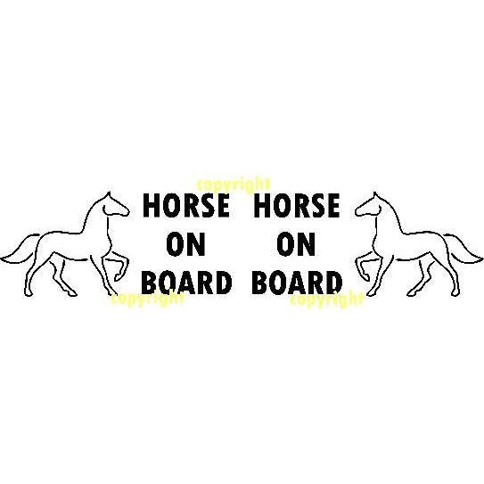 Large Horse Box Vinyl "horse on board" Decals for Horse Lorry , Horse Box etc