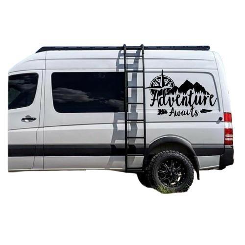 Van Large Adventure Vinyl Sticker Camper Motorhome Decal Mountain Compass