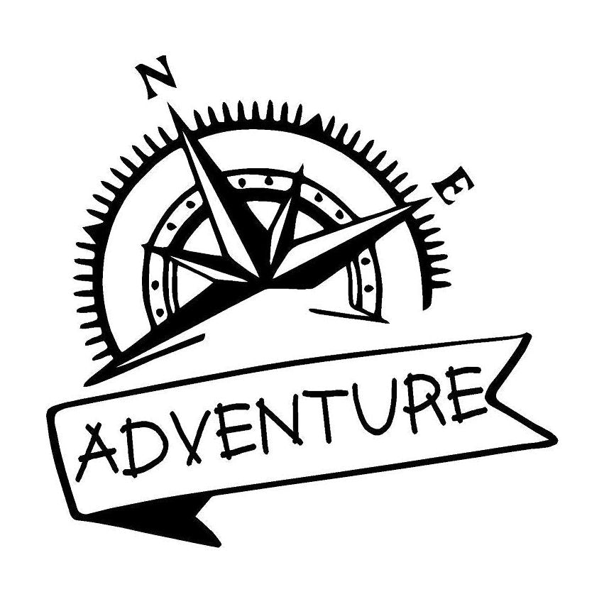 Van Large "Adventure " Vinyl Sticker Camper Motorhome Decal Compass