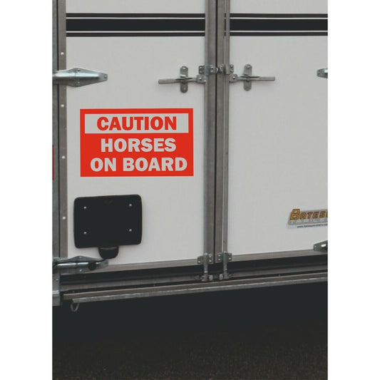 Large Horse Box Decal "Caution Horses On Board"  for Horse Lorry , Horse Box etc