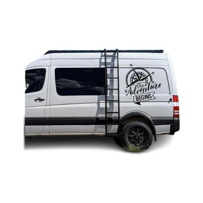 Van Large Adventure Begins Vinyl Sticker Camper Motorhome Decal Compass