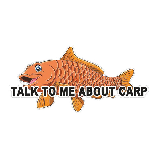 Talk To me About CARP vinyl decal / fishing sticker 15 x 7cm vinyl decal