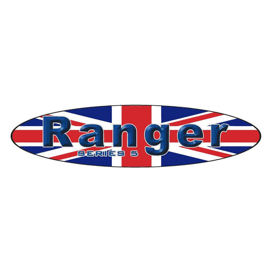 Ranger Series 5 Caravan Roof Height decal Custom With Union Jack (PAIR)