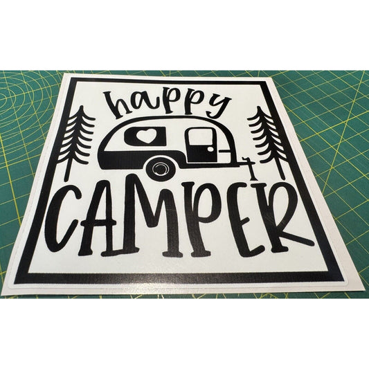 Happy camper - Motorhome / Camping, Caravan - vinyl decal / sticker