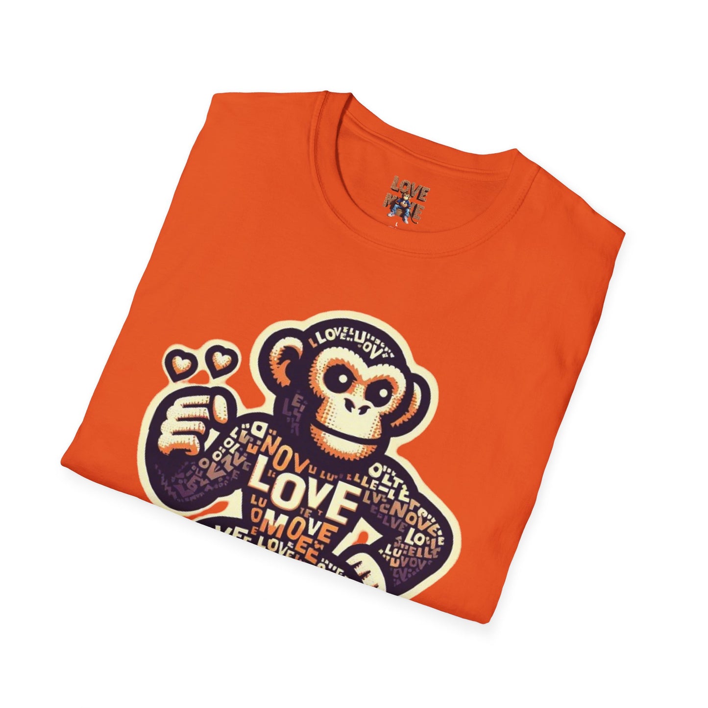 T-Shirt Love Monkey - Cool, Stylish & Trendy Unisex Softstyle Tee for Casual Wear, Perfect Gift for Friends and Family