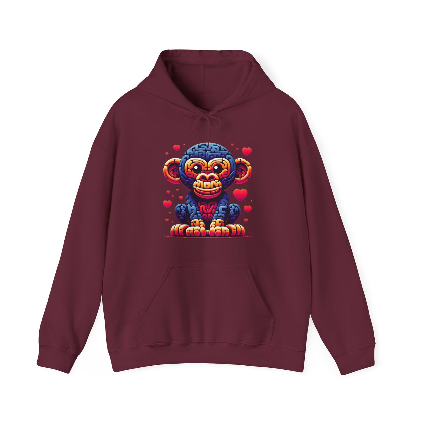 Designer Love Monkey Hoodie - Cool Graphic Animal Top, Ideal for Casual Outfits, Designer Hoodie Active