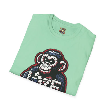 Love Monkey T-shirt, Trendy & Stylish Graphic Tee, Ideal for Everyday Wear, Fun Gift for All Ages