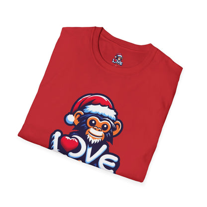 Christmas Special - Stylish Love Monkey T-shirt - Stand Out with Funky Design, Perfect for Everyday Wear & Gifting to Fashion Enthusiasts