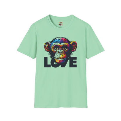 T-Shirt Love Monkey - Cool, Stylish & Trendy Unisex Softstyle Tee for Casual Wear, Perfect Gift for Friends and Family