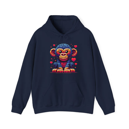 Designer Love Monkey Hoodie - Cool Graphic Animal Top, Ideal for Casual Outfits, Designer Hoodie Active