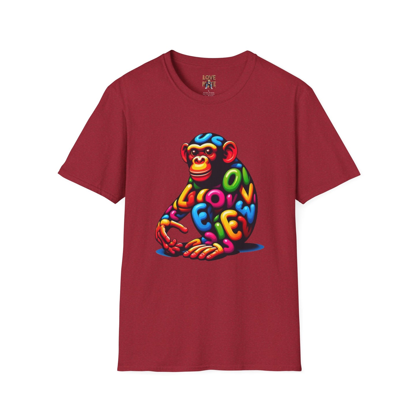 T-Shirt Love Monkey - Cool & Stylish Unisex Softstyle Tee for Casual Wear, Perfect Gift for Friends and Family