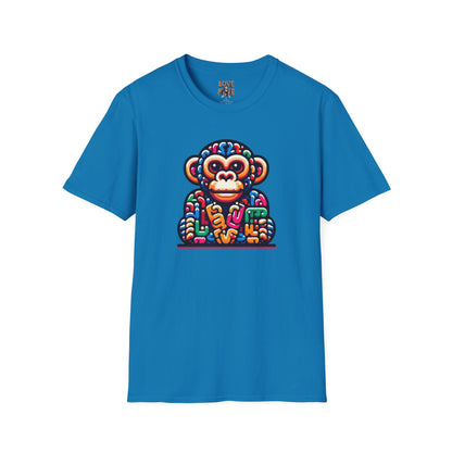 T-Shirt - Love Monkey Design, Trendy Unisex Softstyle Tee, Stylish & Cool Casual Wear, Perfect Gift for Any Occasion