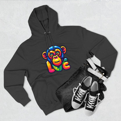 Hoodie with Love Monkey Design, Unisex Premium Crewneck, Stylish & Comfortable Outfit, Great Gift for Friends or Loved Ones