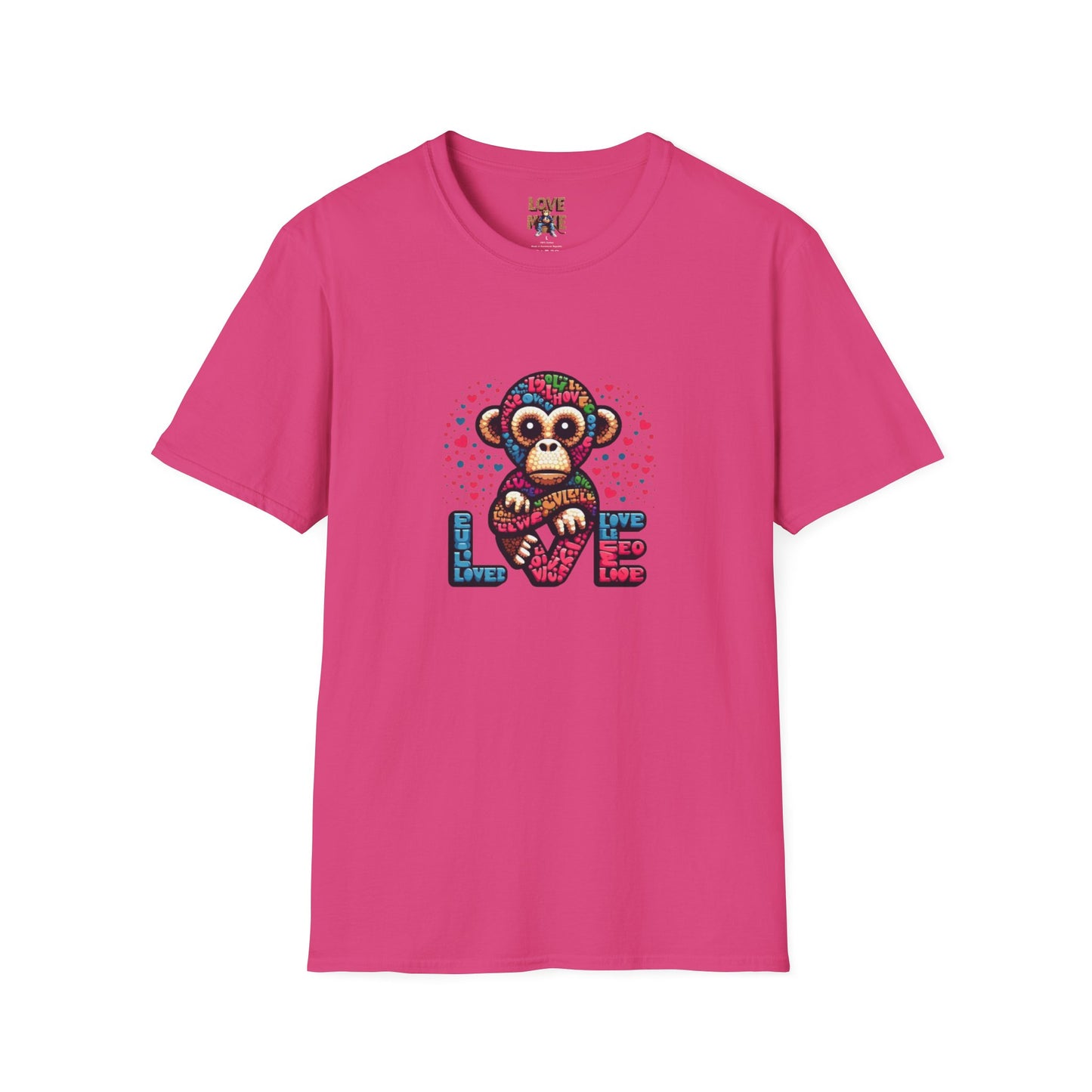 T-Shirt Love Monkey - Cool & Stylish Unisex Softstyle Tee for Casual Wear, Perfect Gift for Friends and Family