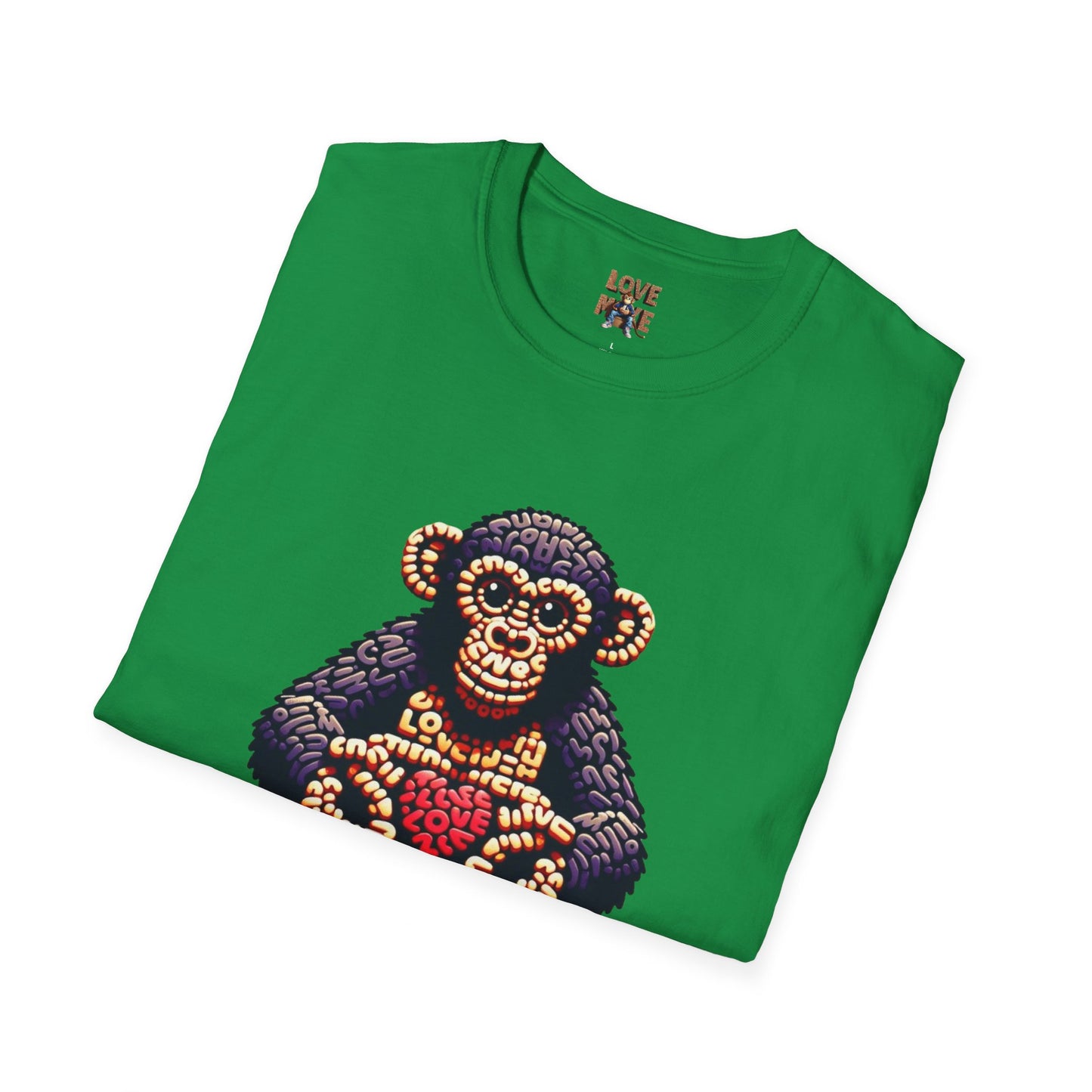 Designer Love Monkey T-Shirt - Cool Graphic Animal Top, Ideal for Casual Outfits, Designer Shirt