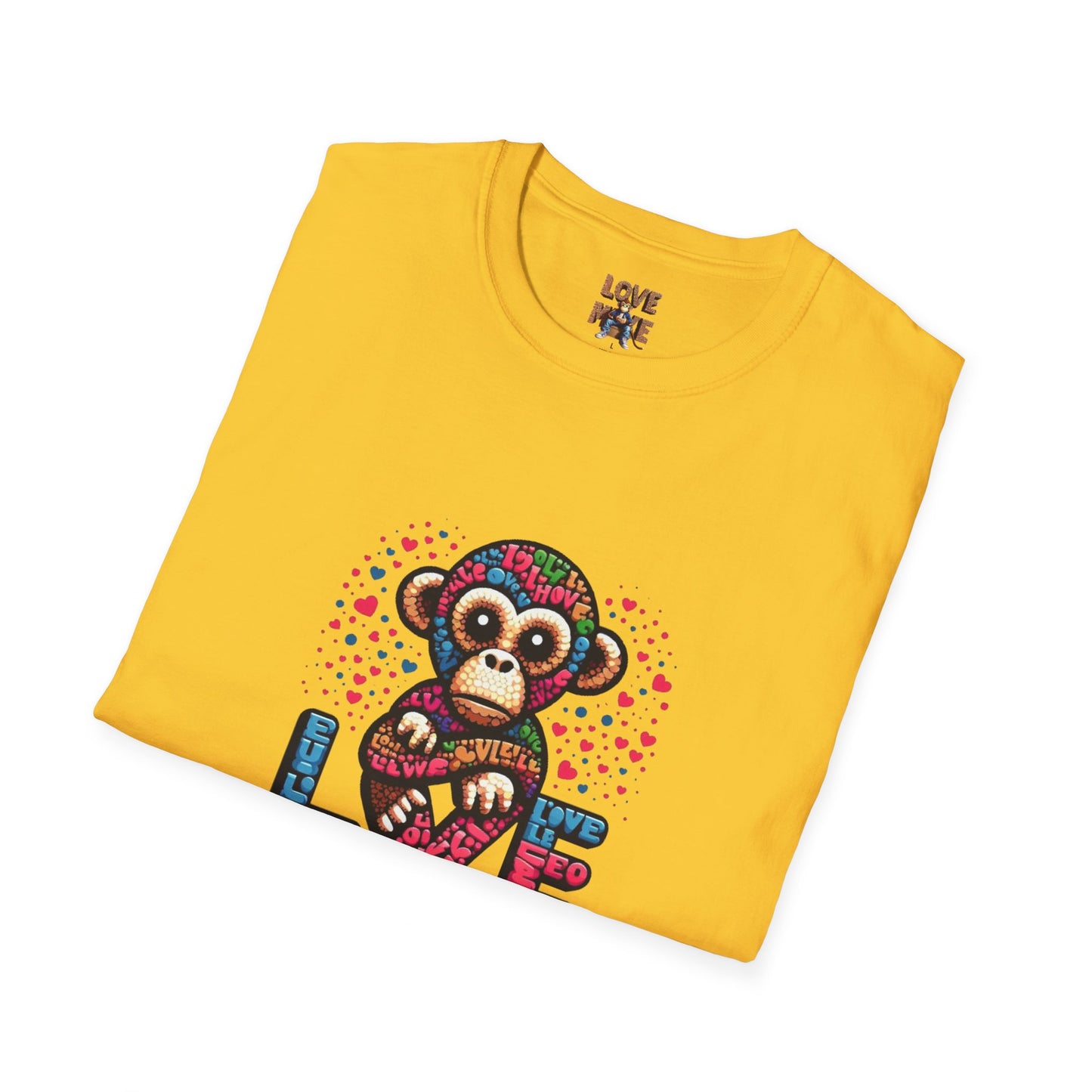 T-Shirt Love Monkey - Cool & Stylish Unisex Softstyle Tee for Casual Wear, Perfect Gift for Friends and Family