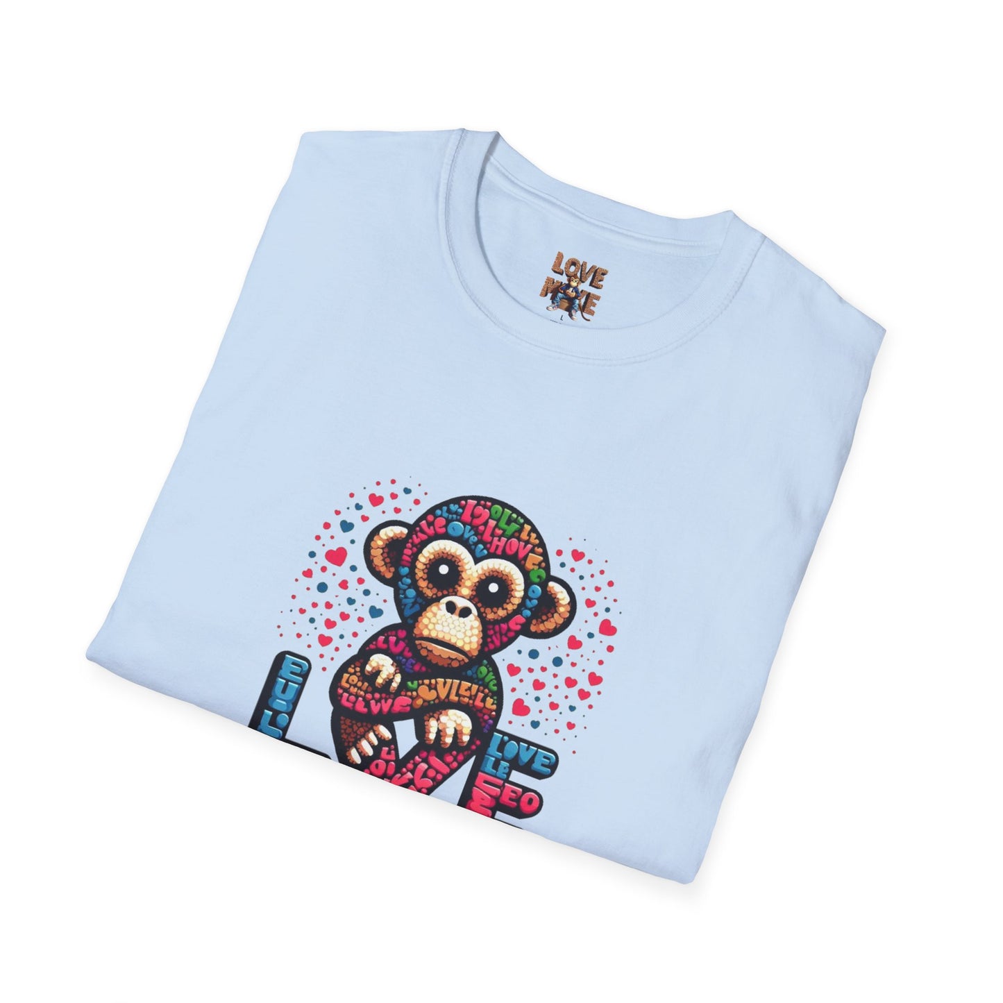 T-Shirt Love Monkey - Cool & Stylish Unisex Softstyle Tee for Casual Wear, Perfect Gift for Friends and Family