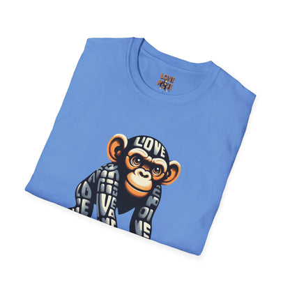 Designer Love Monkey T-Shirt - Cool Graphic Animal Top, Ideal for Casual Outfits, Designer Shirt