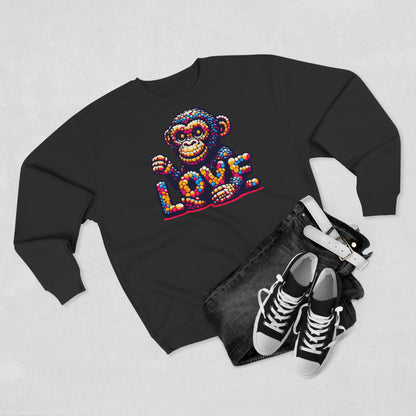 Love Monkey Sweatshirt, Unisex Premium Crewneck, Cozy Casual Wear for Him & Her, Ideal Christmas or Birthday Gift