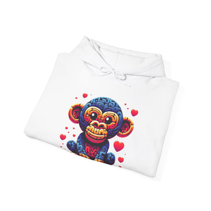 Designer Love Monkey Hoodie - Cool Graphic Animal Top, Ideal for Casual Outfits, Designer Hoodie Active