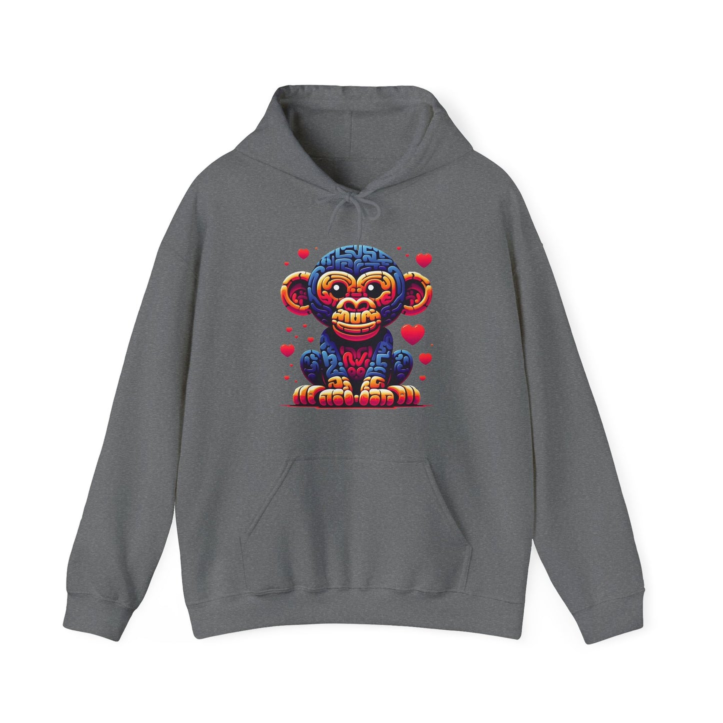 Designer Love Monkey Hoodie - Cool Graphic Animal Top, Ideal for Casual Outfits, Designer Hoodie Active