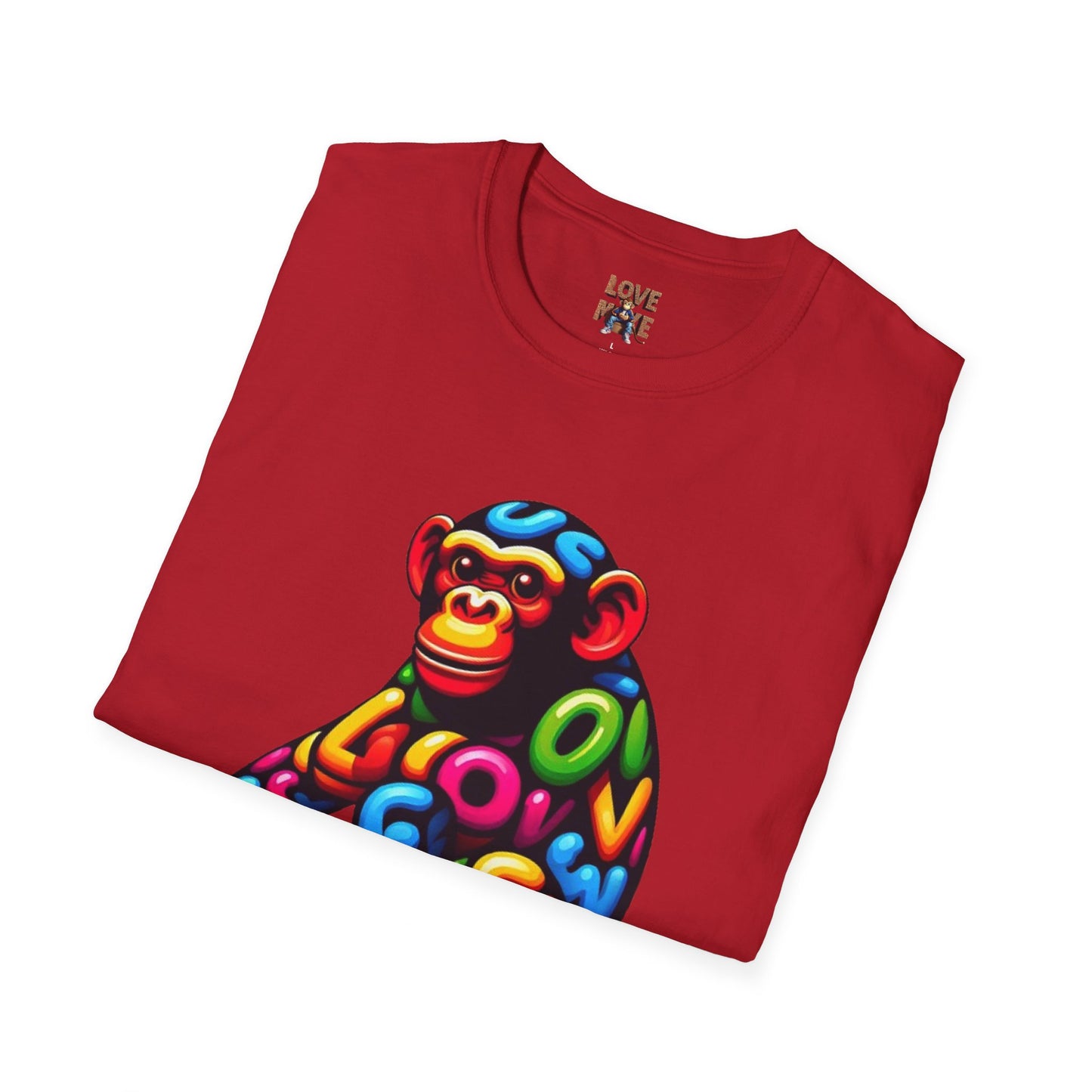 T-Shirt Love Monkey - Cool & Stylish Unisex Softstyle Tee for Casual Wear, Perfect Gift for Friends and Family