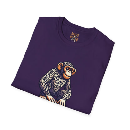 Love Monkey T-Shirt - Unique Designer Graphic Tee, Perfect Casual Wear, Ideal Designer Wear Gift