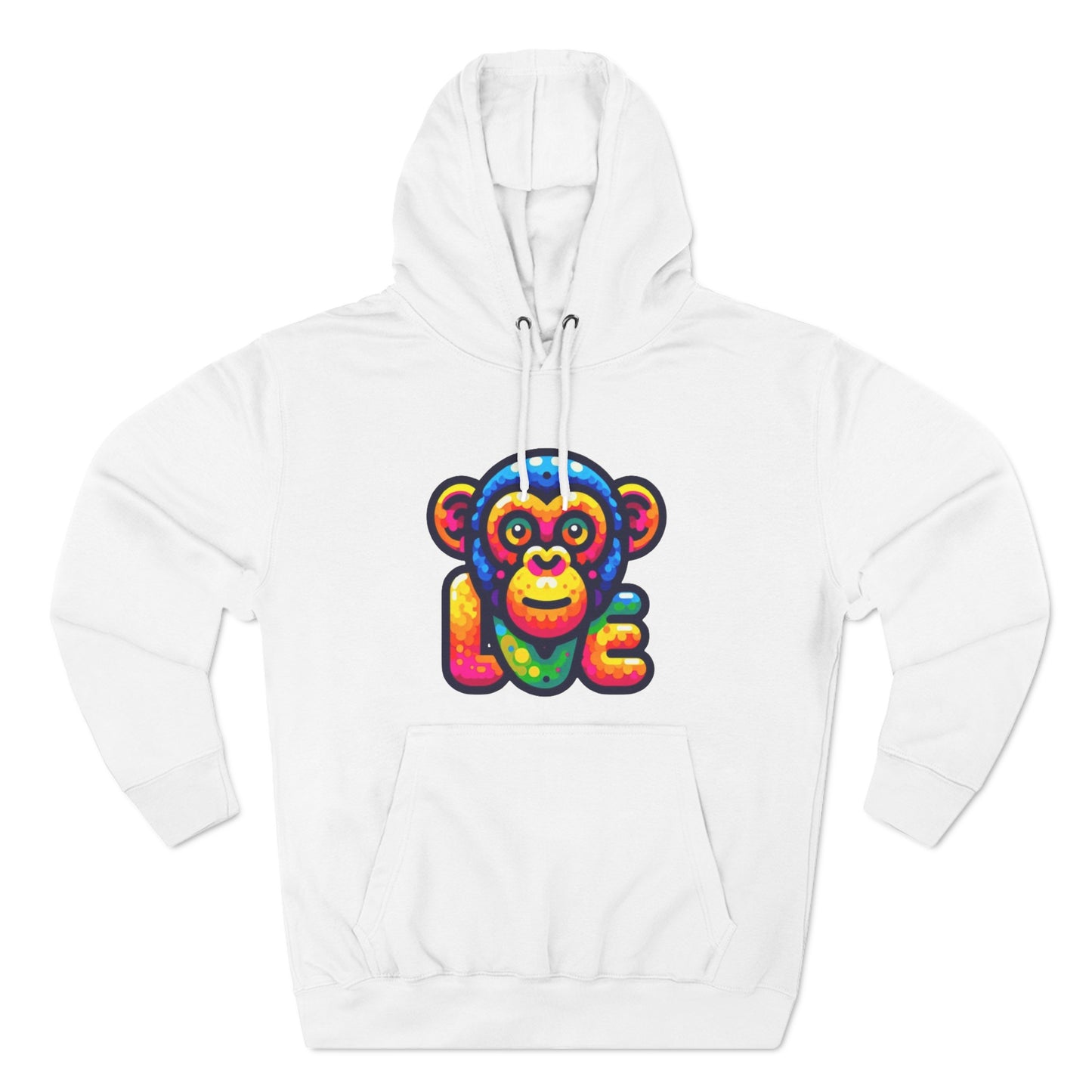 Hoodie with Love Monkey Design, Unisex Premium Crewneck, Stylish & Comfortable Outfit, Great Gift for Friends or Loved Ones