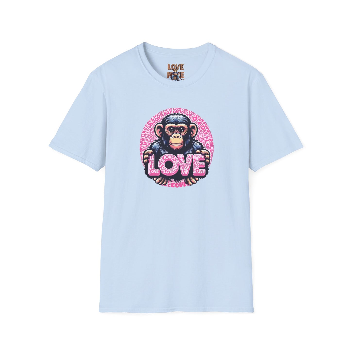 T Shirt with Unique Love Monkey Graphic, Stylish & Trendy, Ideal for Everyday Wear, Fun Gift Idea