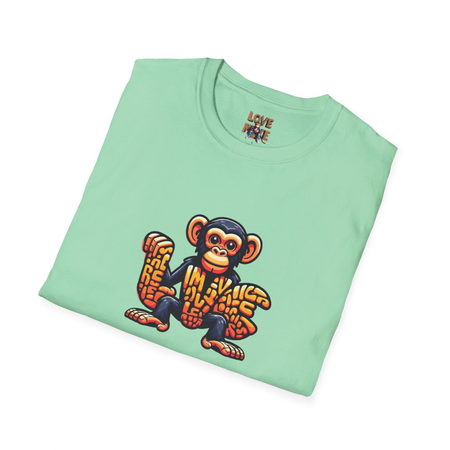 Love Monkey T-Shirt - Unique Designer Graphic Tee, Perfect Casual Wear, Ideal Designer Wear Gift