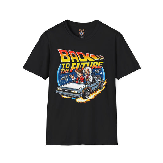 Limited Edition "In the Style of" Back to the Future, T Shirt, Hand Drawn Fan Art, Perfect Gift for Sci-Fi Enthusiasts and Movie Buffs