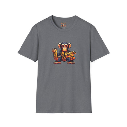 Love Monkey T-Shirt - Unique Designer Graphic Tee, Perfect Casual Wear, Ideal Designer Wear Gift