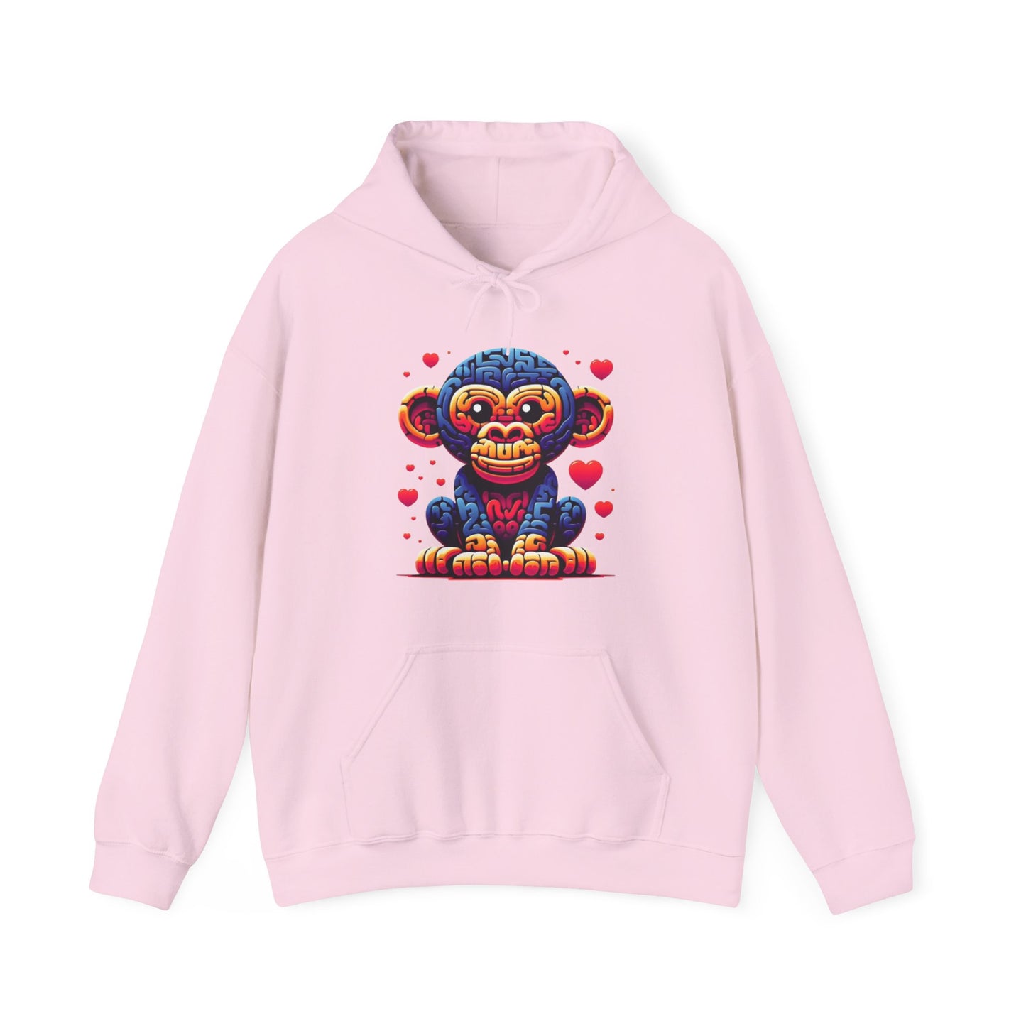 Designer Love Monkey Hoodie - Cool Graphic Animal Top, Ideal for Casual Outfits, Designer Hoodie Active