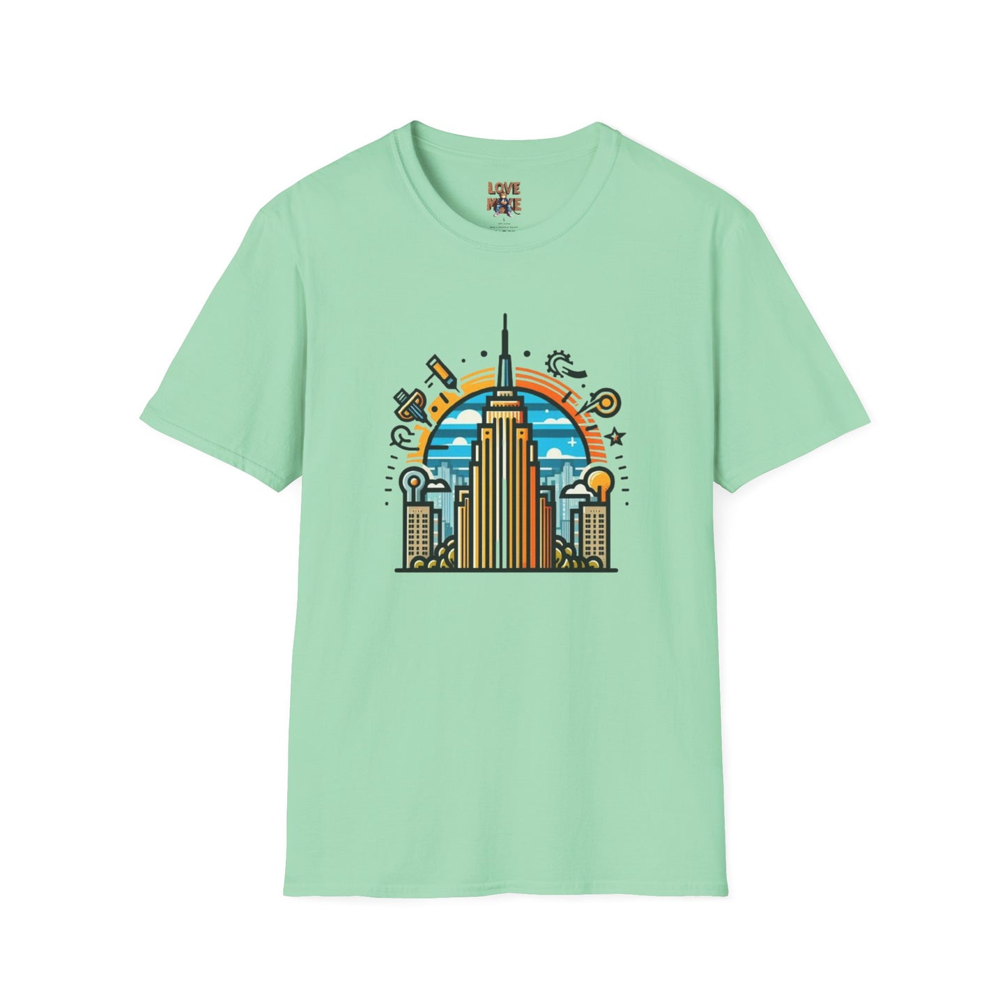 T Shirt Featuring Vintage Empire State Building Art, Retro New York City Tee for Travel Enthusiasts, Ideal Present