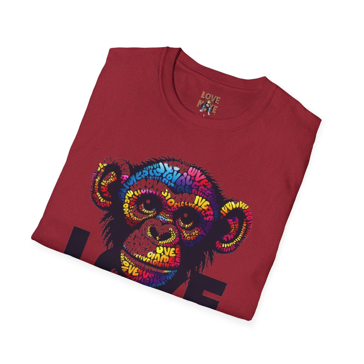 T-Shirt Love Monkey - Cool, Stylish & Trendy Unisex Softstyle Tee for Casual Wear, Perfect Gift for Friends and Family