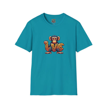 Love Monkey T-Shirt - Unique Designer Graphic Tee, Perfect Casual Wear, Ideal Designer Wear Gift