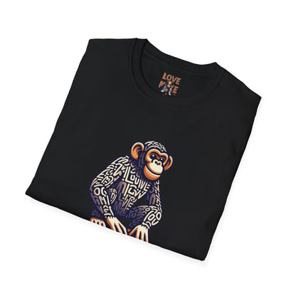 Love Monkey T-Shirt - Unique Designer Graphic Tee, Perfect Casual Wear, Ideal Designer Wear Gift