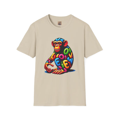 T-Shirt Love Monkey - Cool & Stylish Unisex Softstyle Tee for Casual Wear, Perfect Gift for Friends and Family