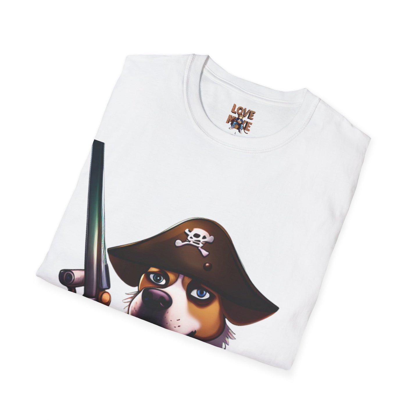 T Shirt - Dog Pirate Design, Fun and Unique Pet Lover Tee, Perfect for Themed Parties, Great Gift for Dog Owners