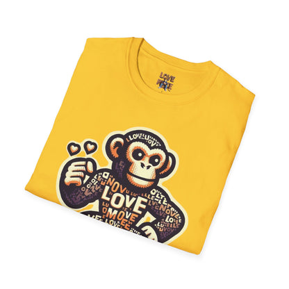 T-Shirt Love Monkey - Cool, Stylish & Trendy Unisex Softstyle Tee for Casual Wear, Perfect Gift for Friends and Family