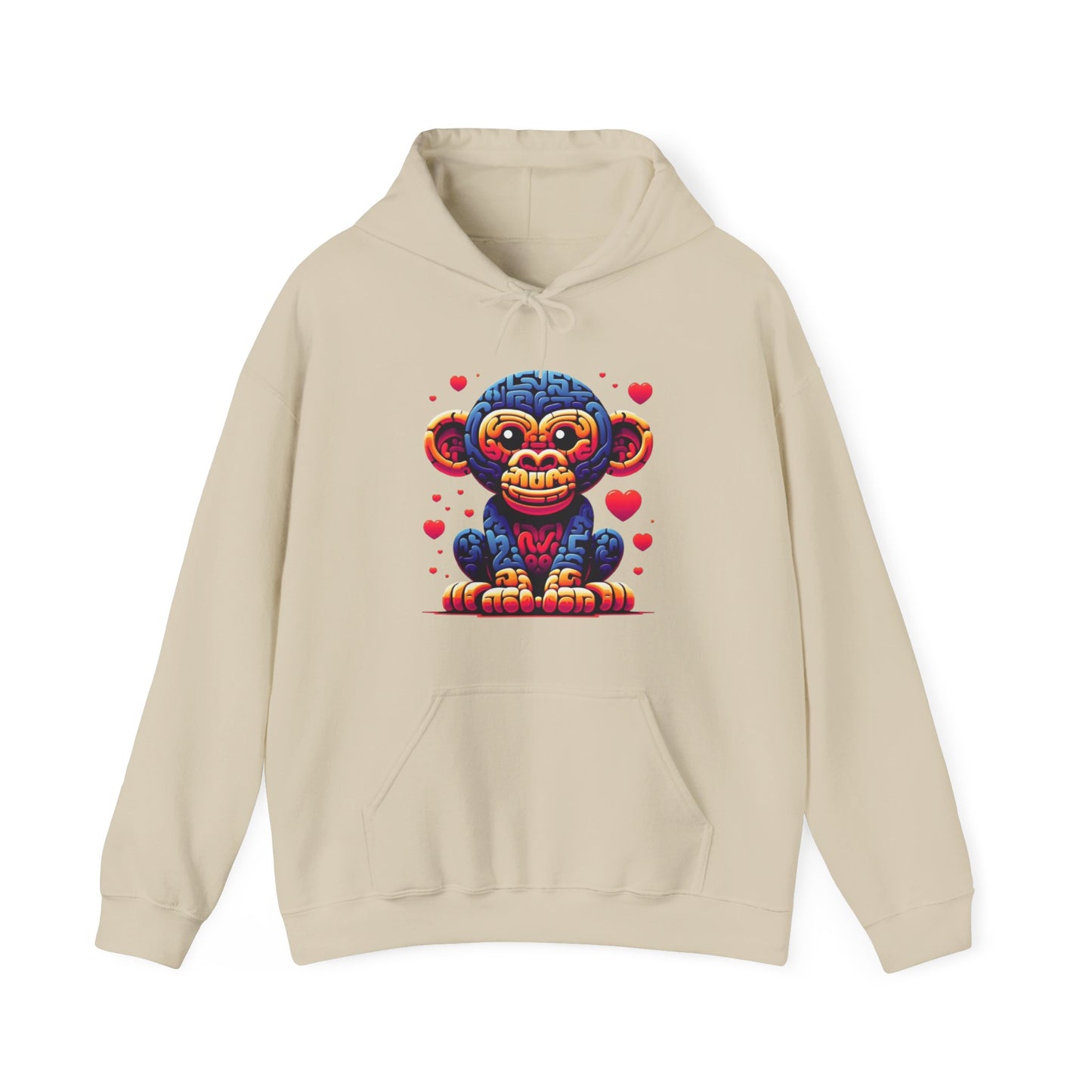 Designer Love Monkey Hoodie - Cool Graphic Animal Top, Ideal for Casual Outfits, Designer Hoodie Active