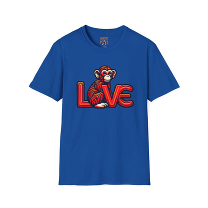 T-shirt Love Monkey Design - Cool, Stylish & Trendy - Perfect for Casual Wear - Unique Gift Idea