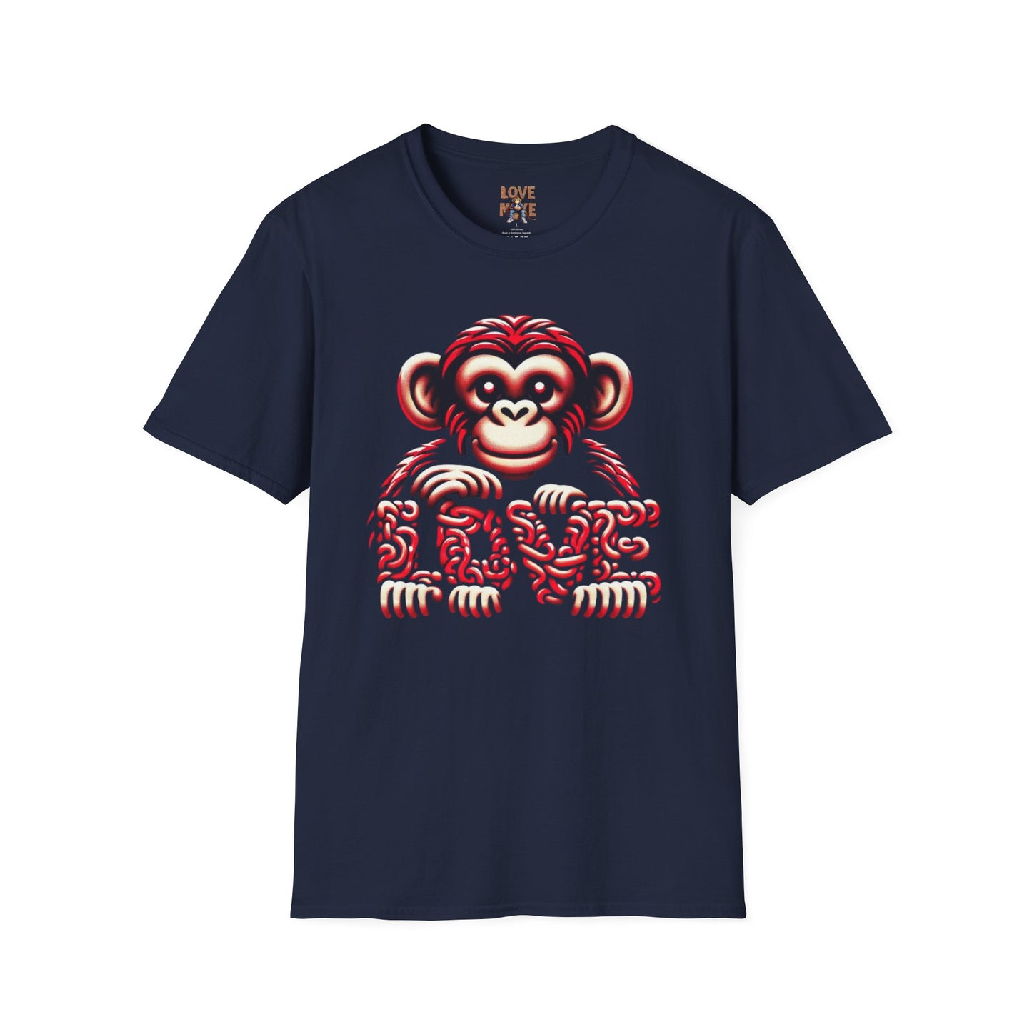 T-Shirt Love Monkey Unisex Softstyle - Fun Casual Wear - Perfect Gift for Couples & Friends