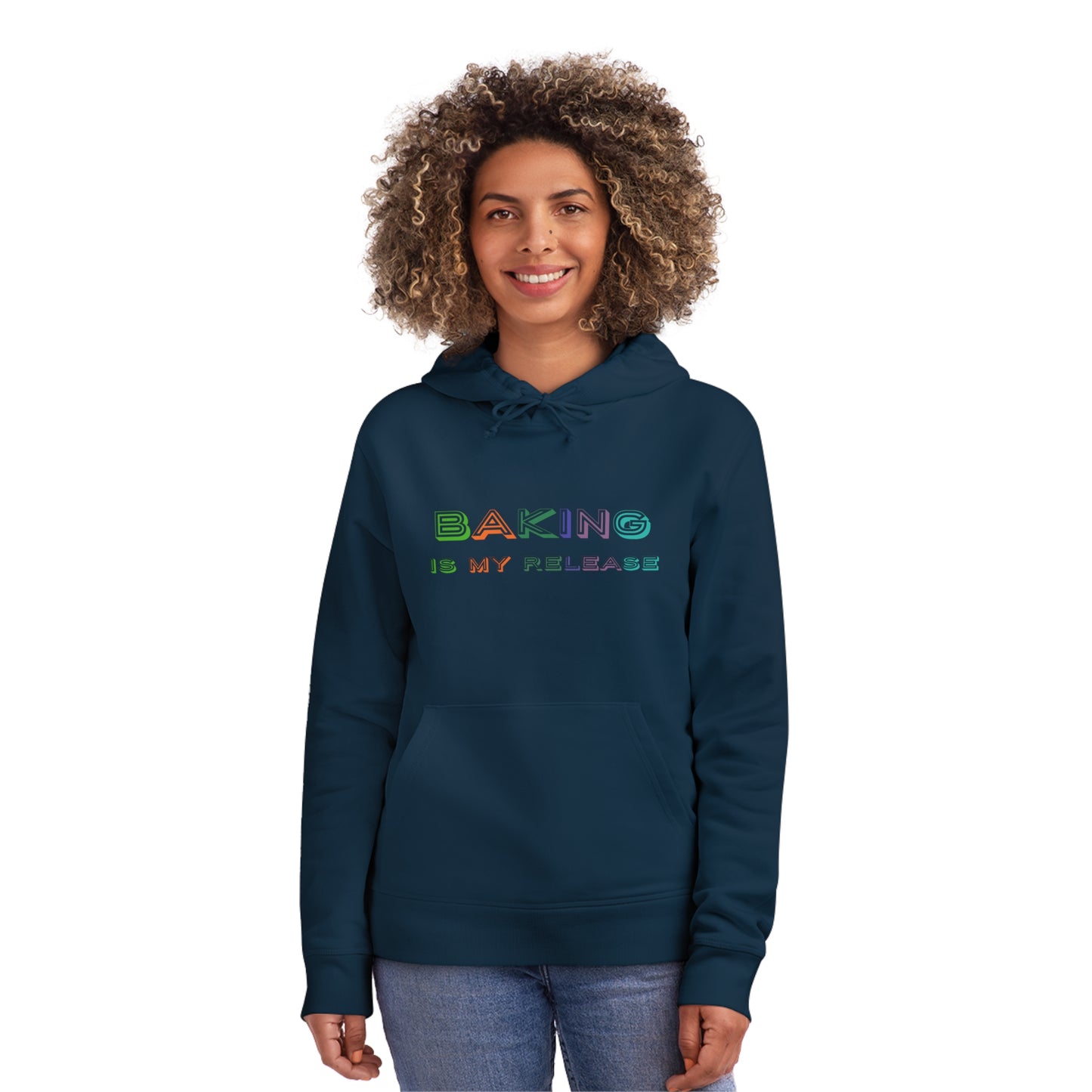 Introducing our cosy and stylish "Baking Is My Release" hoodie