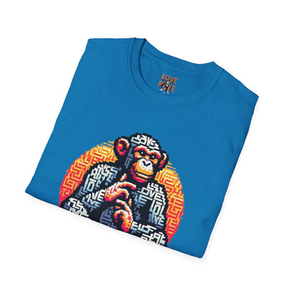 T-Shirt Love Monkey - Unisex Softstyle Casual Wear, Fashionable & Unique Gift for Friends, Family, Birthdays and More