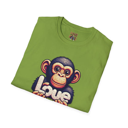 Love Monkey T-Shirt - Unique Designer Graphic Tee, Perfect Casual Wear, Ideal Designer Wear Gift