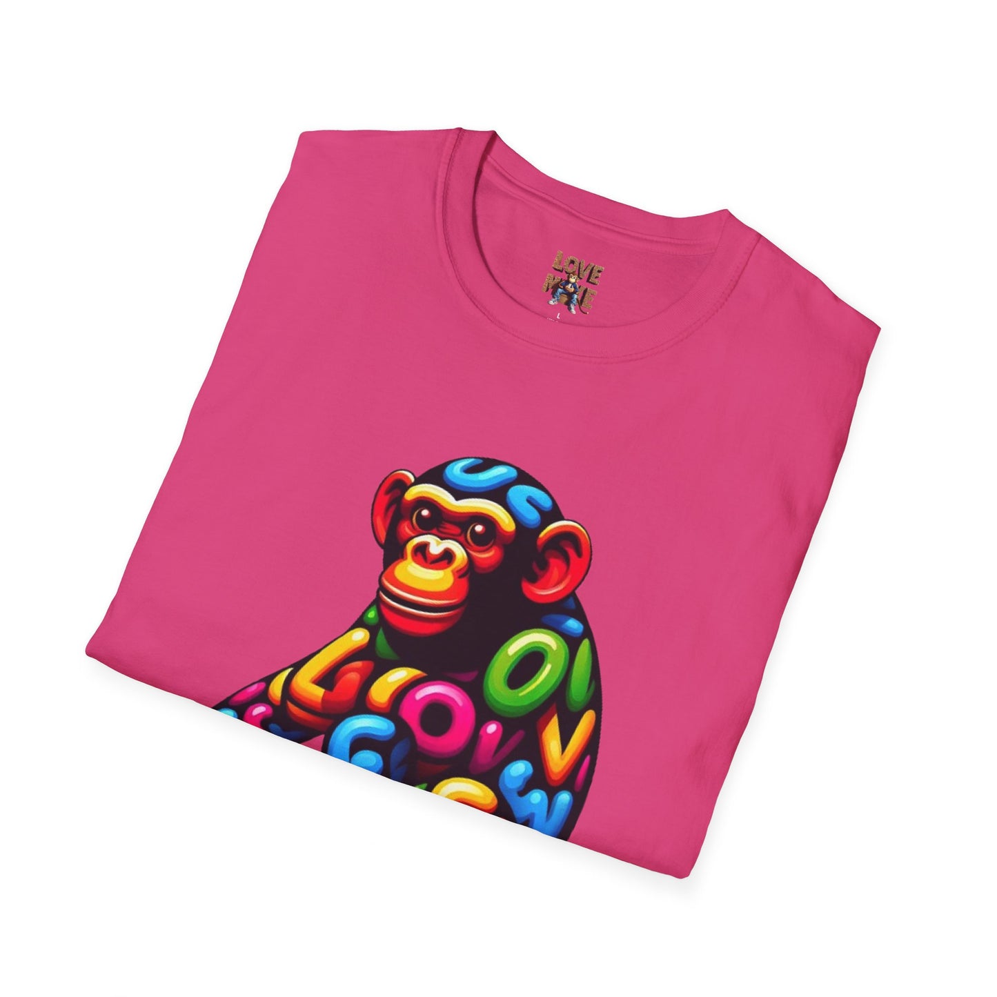 T-Shirt Love Monkey - Cool & Stylish Unisex Softstyle Tee for Casual Wear, Perfect Gift for Friends and Family