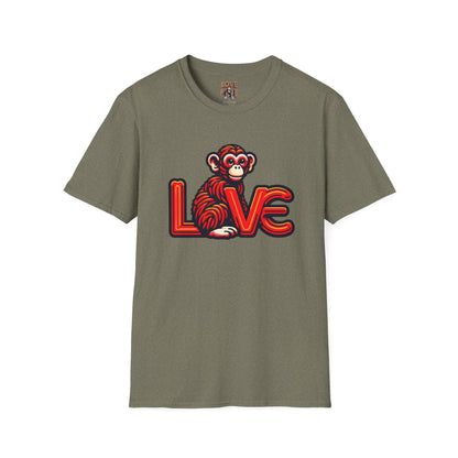 T-shirt Love Monkey Design - Cool, Stylish & Trendy - Perfect for Casual Wear - Unique Gift Idea